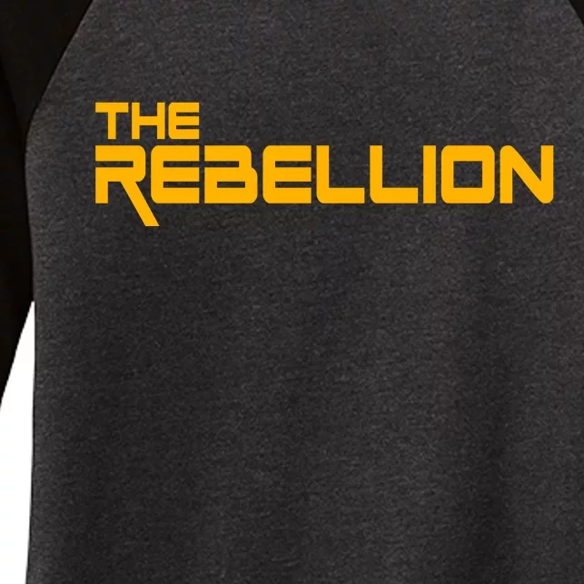 The Rebellion Logo Women's Tri-Blend 3/4-Sleeve Raglan Shirt