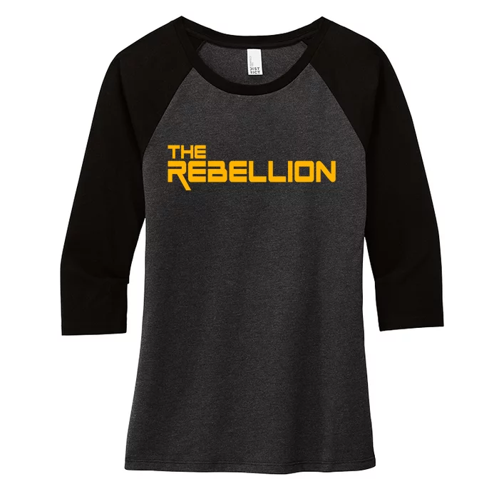 The Rebellion Logo Women's Tri-Blend 3/4-Sleeve Raglan Shirt