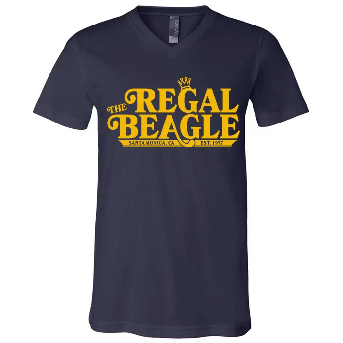 The Regal Beagle Santa Monica Ca Est 1977 Logo V-Neck T-Shirt