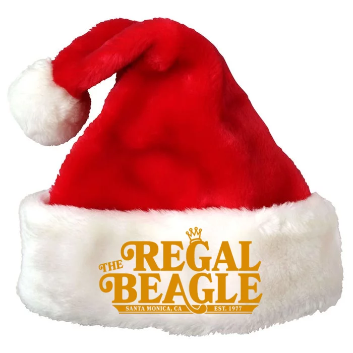 The Regal Beagle Santa Monica Ca Est 1977 Logo Premium Christmas Santa Hat