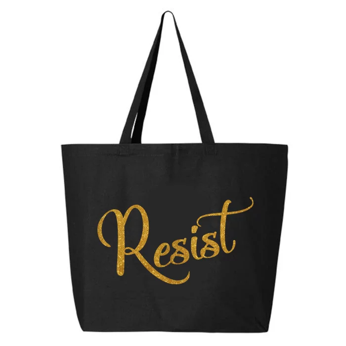 The Resistance Resist Gold Script Logo Anti-Trump 25L Jumbo Tote