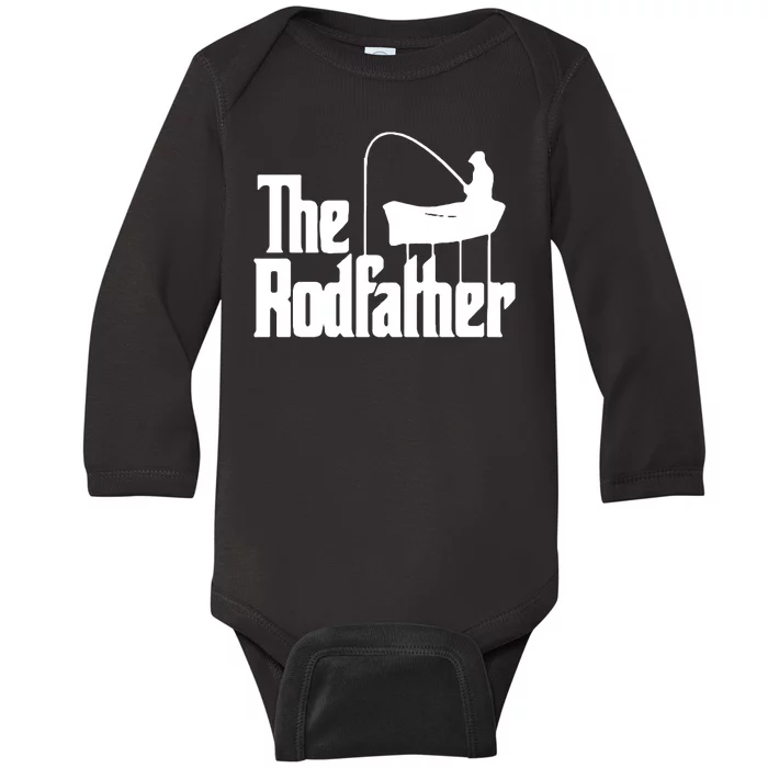 The Rod Father Funny Fishing Dad Baby Long Sleeve Bodysuit