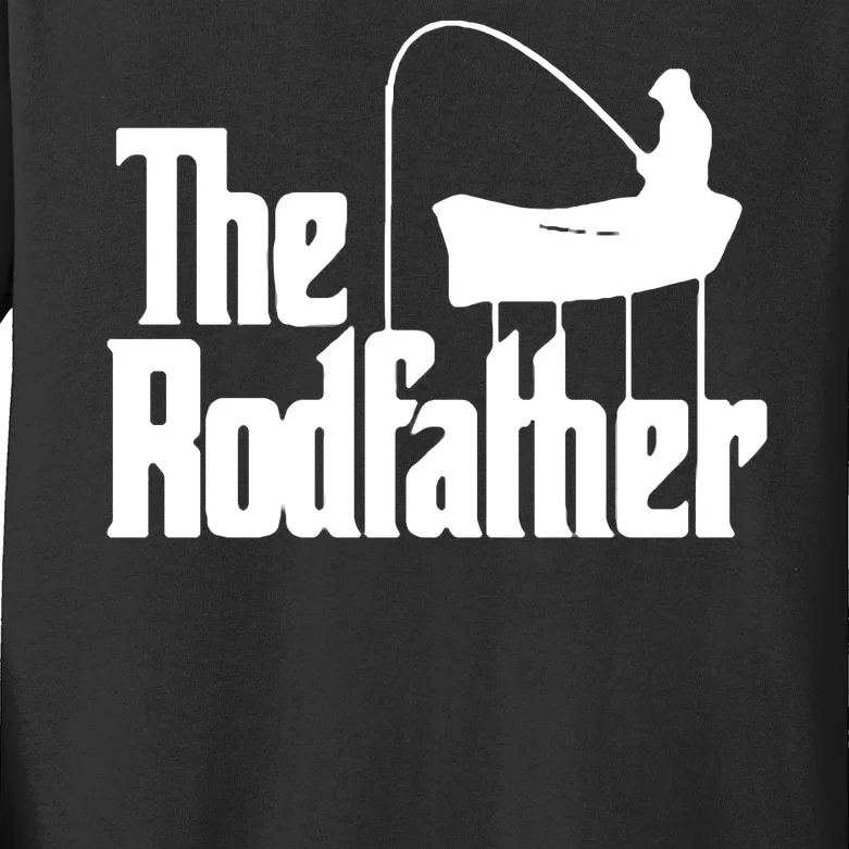 The Rod Father Funny Fishing Dad Kids Long Sleeve Shirt