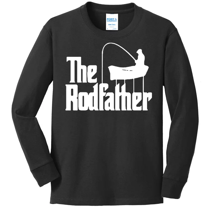 The Rod Father Funny Fishing Dad Kids Long Sleeve Shirt