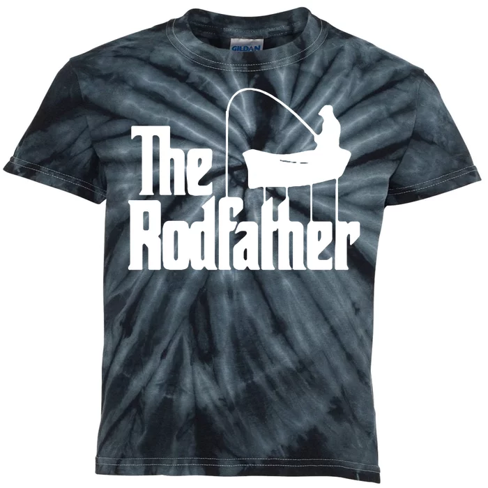 The Rod Father Funny Fishing Dad Kids Tie-Dye T-Shirt