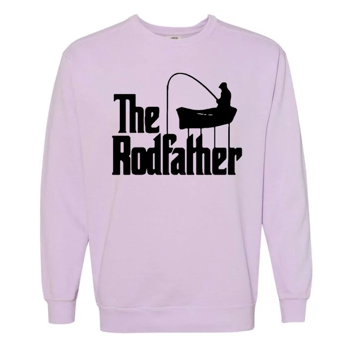 The Rod Father Funny Fishing Dad Garment-Dyed Sweatshirt