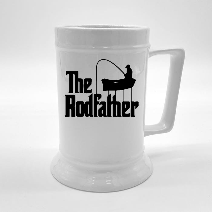 The Rod Father Funny Fishing Dad Front & Back Beer Stein