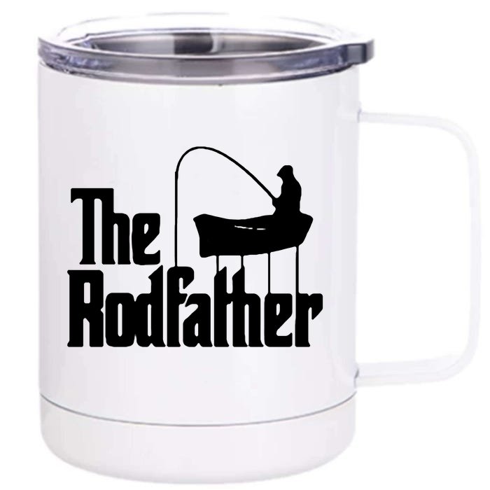 The Rod Father Funny Fishing Dad Front & Back 12oz Stainless Steel Tumbler Cup