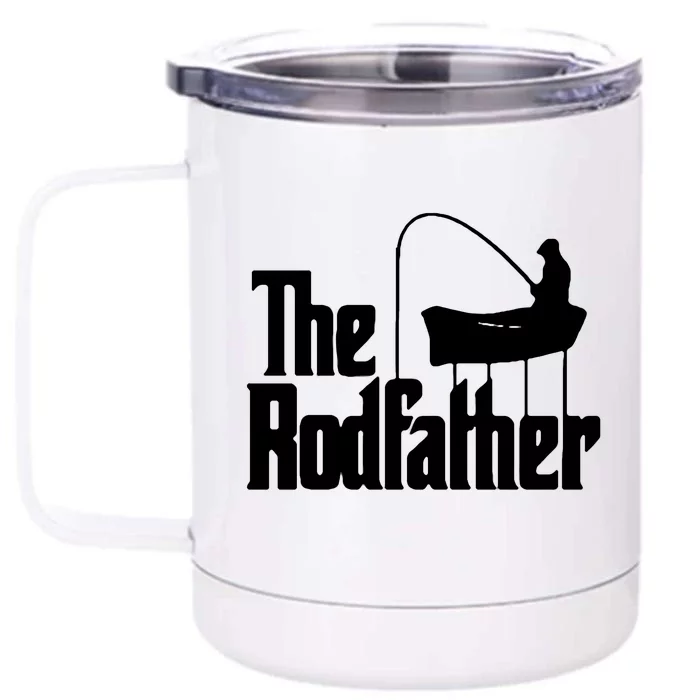 The Rod Father Funny Fishing Dad Front & Back 12oz Stainless Steel Tumbler Cup