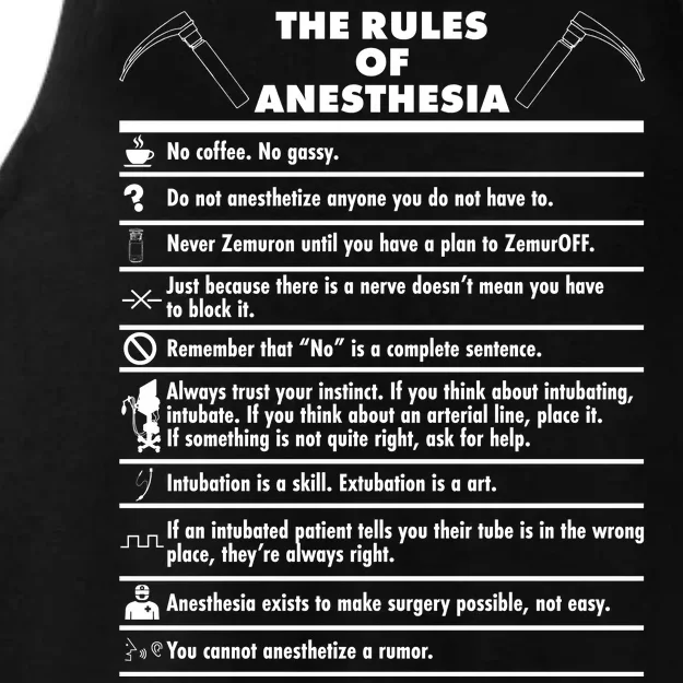 The Rules of Anesthesia Ladies Tri-Blend Wicking Tank