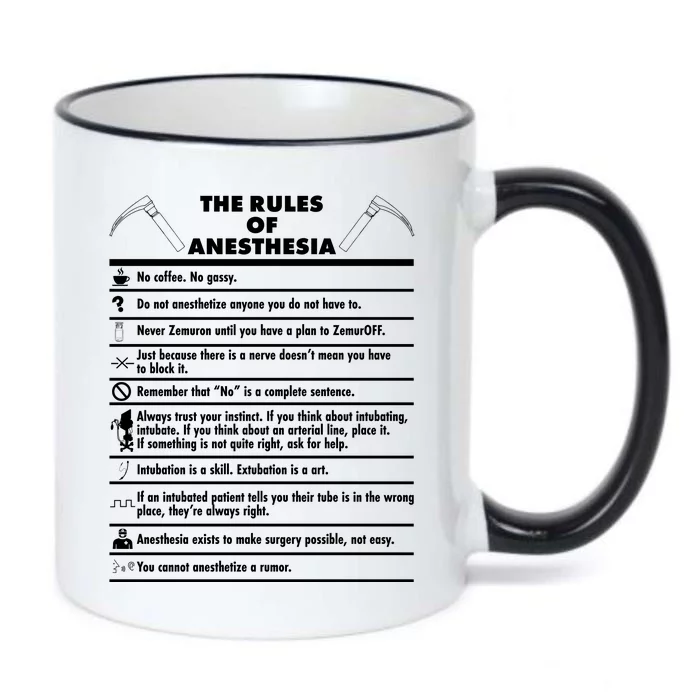 The Rules of Anesthesia Black Color Changing Mug