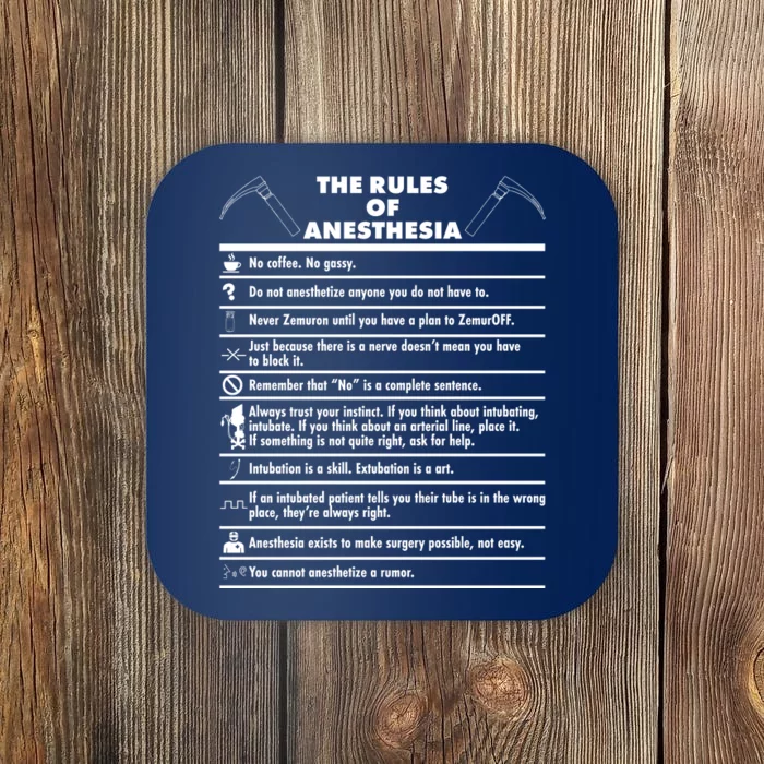 The Rules of Anesthesia Coaster