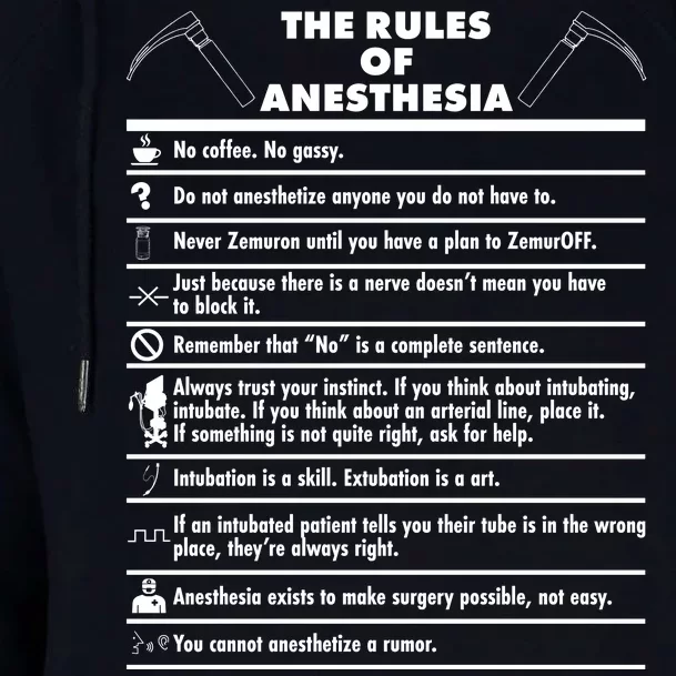 The Rules of Anesthesia Womens Funnel Neck Pullover Hood