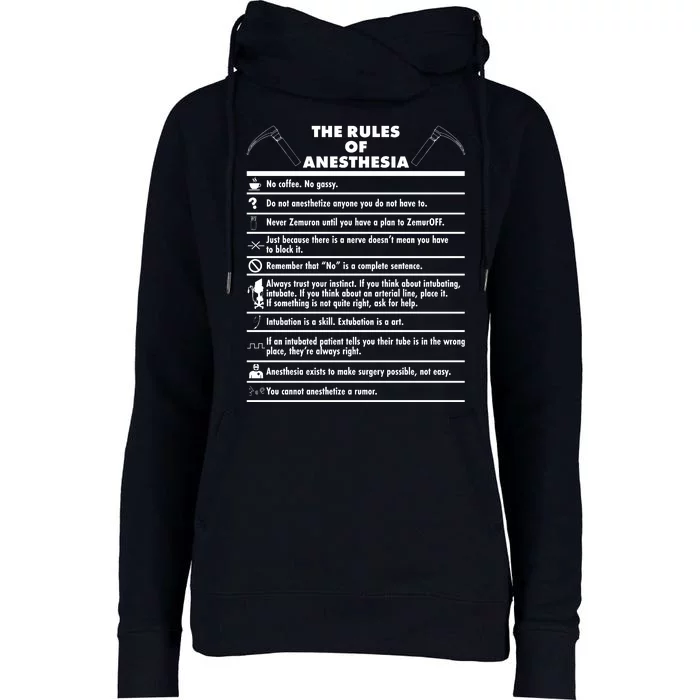 The Rules of Anesthesia Womens Funnel Neck Pullover Hood