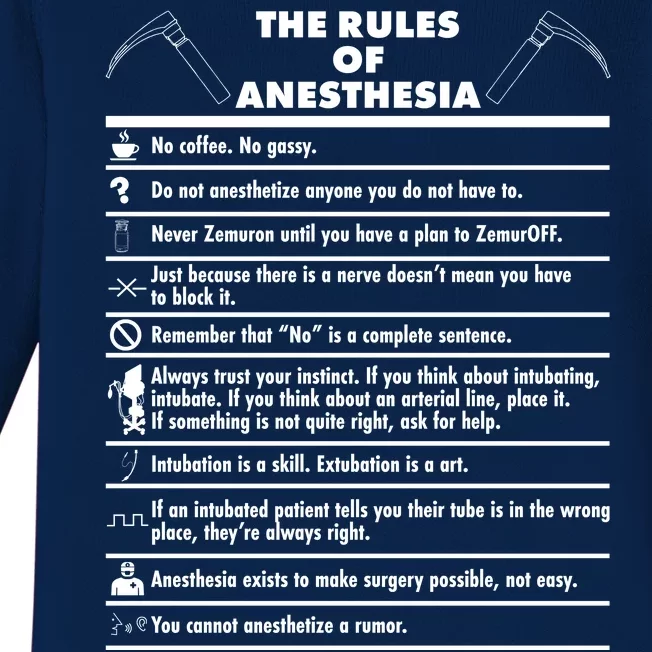 The Rules of Anesthesia Baby Long Sleeve Bodysuit