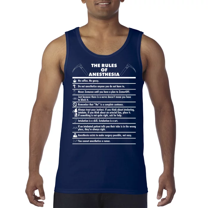 The Rules of Anesthesia Tank Top