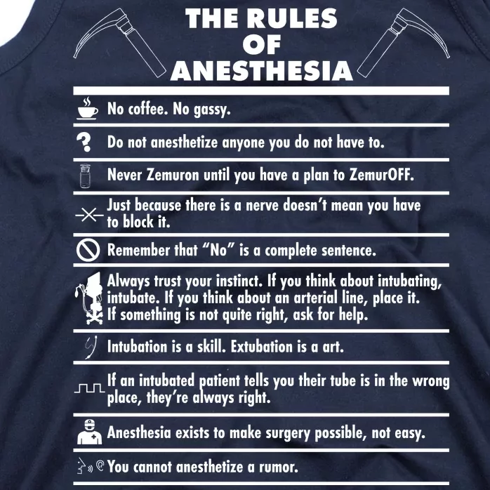 The Rules of Anesthesia Tank Top