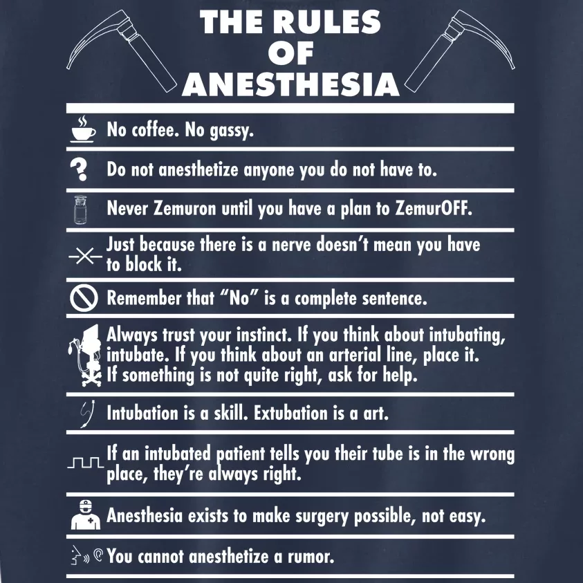 The Rules of Anesthesia Kids Sweatshirt