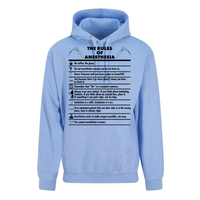 The Rules of Anesthesia Unisex Surf Hoodie