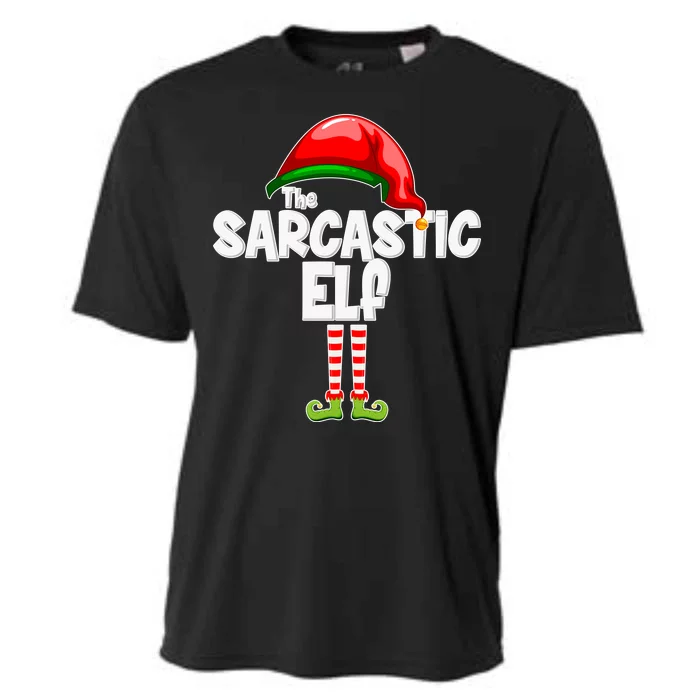 The Sarcastic Elf Matching Christmas Cooling Performance Crew T-Shirt