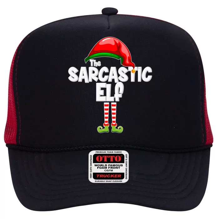 The Sarcastic Elf Matching Christmas High Crown Mesh Trucker Hat