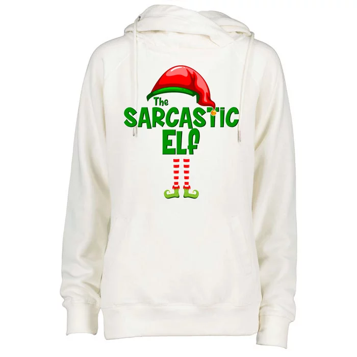 The Sarcastic Elf Matching Christmas Womens Funnel Neck Pullover Hood