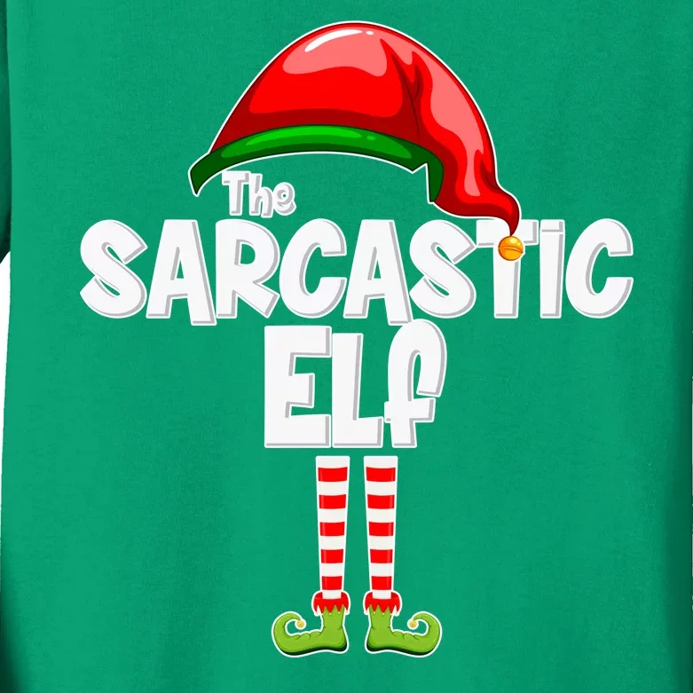 The Sarcastic Elf Matching Christmas Kids Long Sleeve Shirt