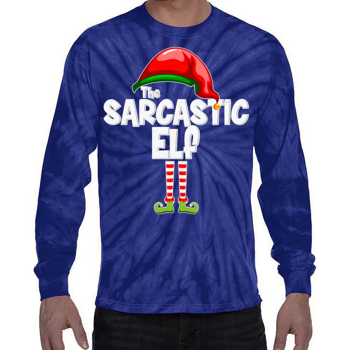 The Sarcastic Elf Matching Christmas Tie-Dye Long Sleeve Shirt