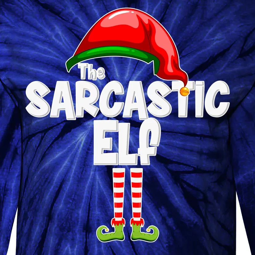 The Sarcastic Elf Matching Christmas Tie-Dye Long Sleeve Shirt