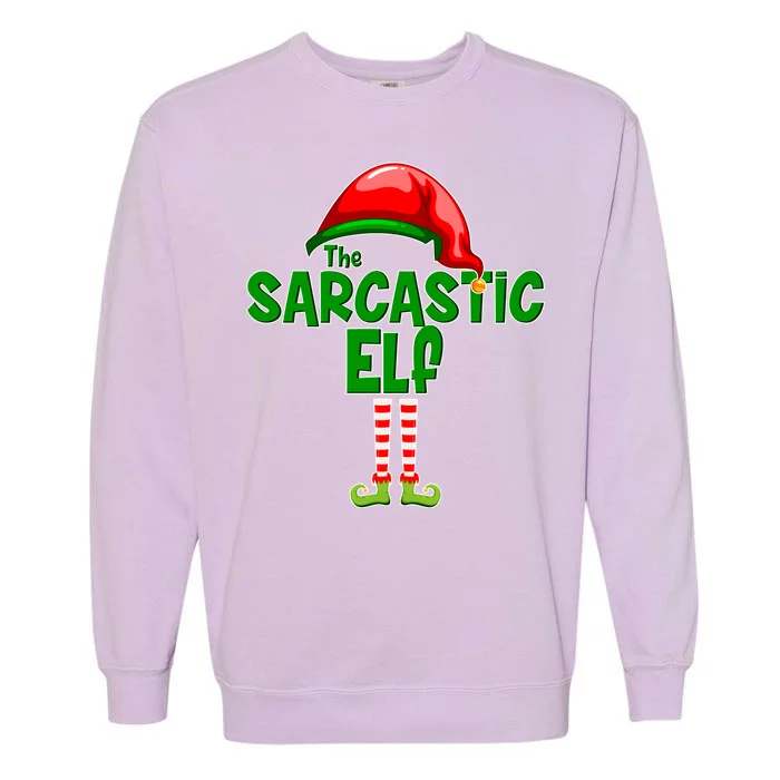 The Sarcastic Elf Matching Christmas Garment-Dyed Sweatshirt