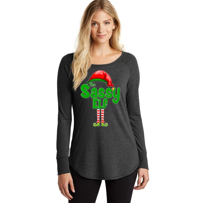 The Sassy Elf Christmas Women's Perfect Tri Tunic Long Sleeve Shirt