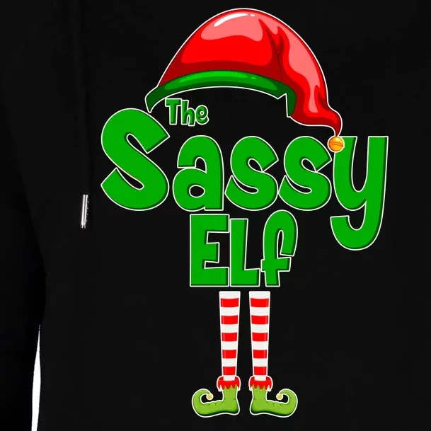 The Sassy Elf Christmas Womens Funnel Neck Pullover Hood