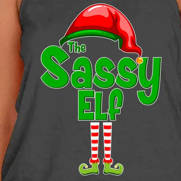 The Sassy Elf Christmas Women's Knotted Racerback Tank