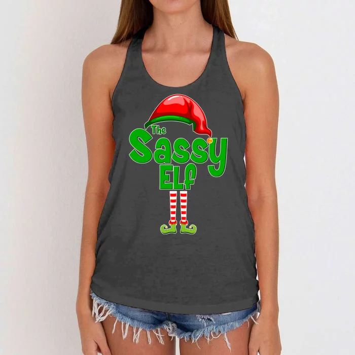 The Sassy Elf Christmas Women's Knotted Racerback Tank