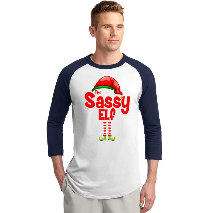 The Sassy Elf Christmas Baseball Sleeve Shirt