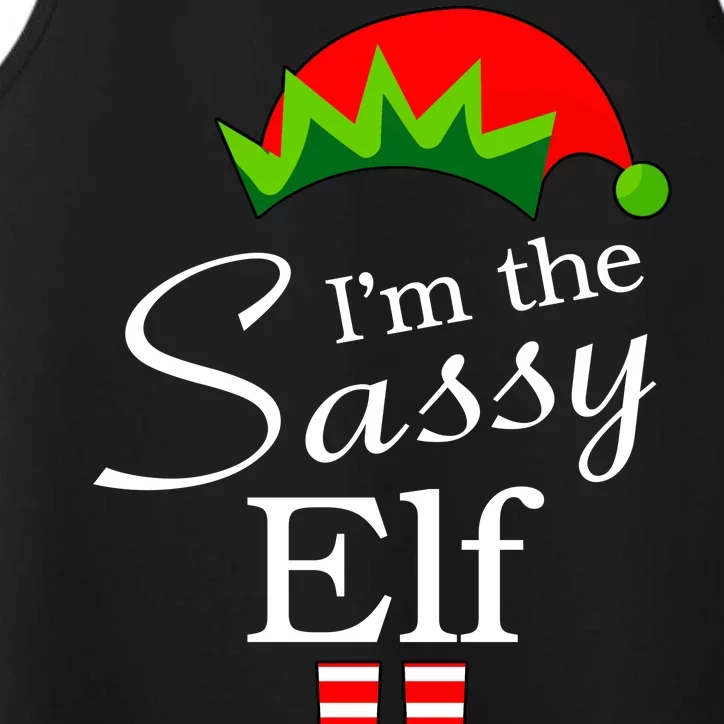 The Sassy Elf Funny Christmas Family Matching Performance Tank