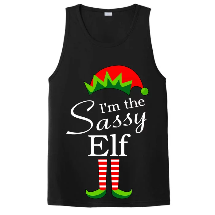 The Sassy Elf Funny Christmas Family Matching Performance Tank