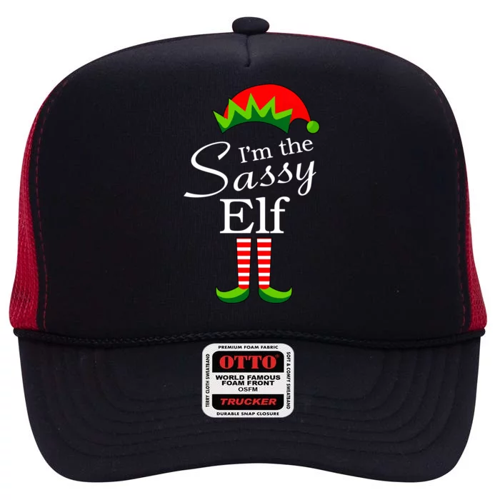 The Sassy Elf Funny Christmas Family Matching High Crown Mesh Trucker Hat