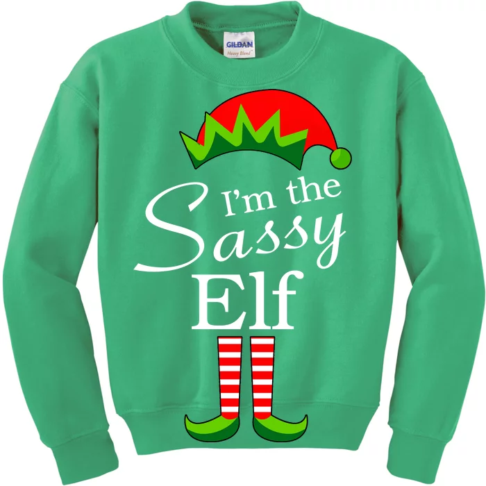 The Sassy Elf Funny Christmas Family Matching Kids Sweatshirt