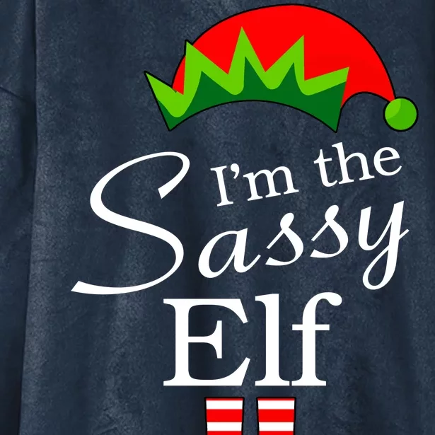 The Sassy Elf Funny Christmas Family Matching Hooded Wearable Blanket