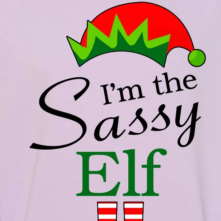 The Sassy Elf Funny Christmas Family Matching Garment-Dyed Sweatshirt