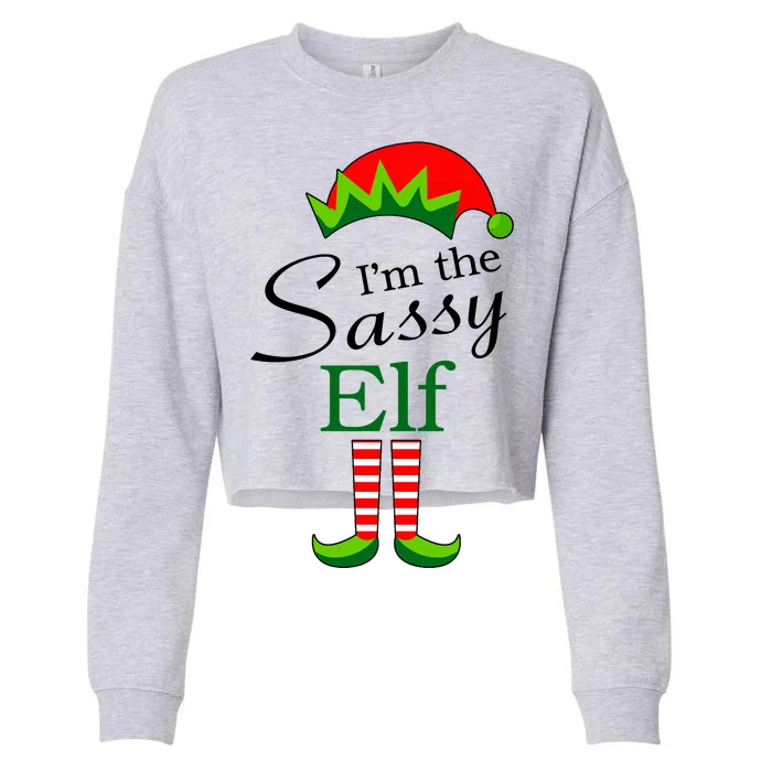 The Sassy Elf Funny Christmas Family Matching Cropped Pullover Crew