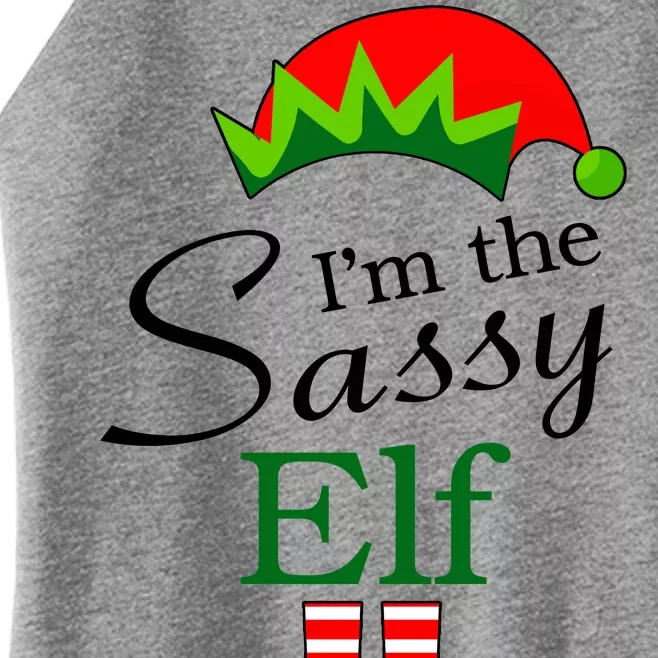 The Sassy Elf Funny Christmas Family Matching Women’s Perfect Tri Rocker Tank