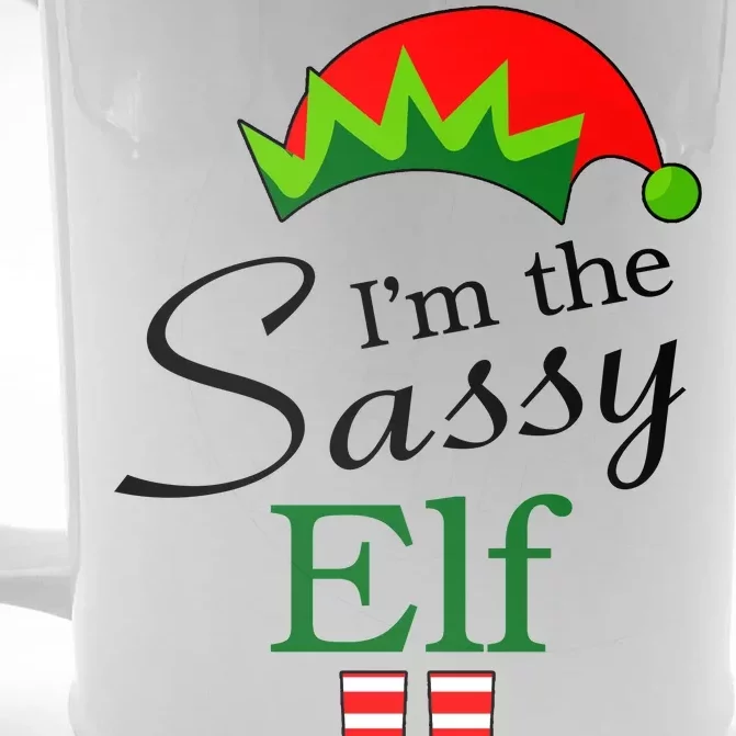 The Sassy Elf Funny Christmas Family Matching Front & Back Beer Stein