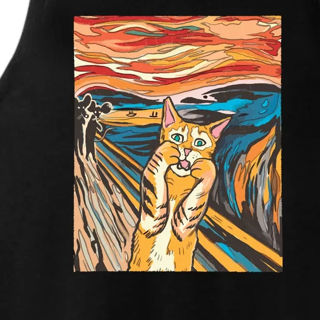 The Scream Parody Cat Ladies Tri-Blend Wicking Tank