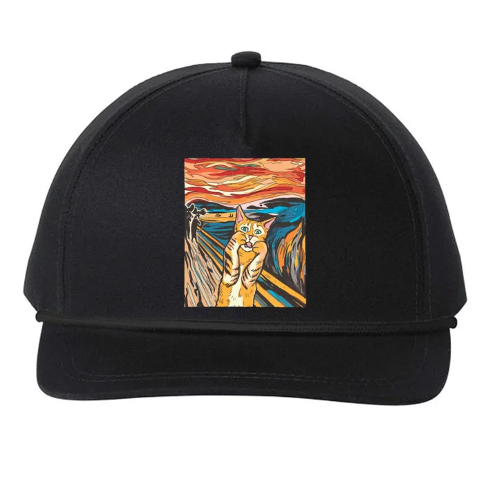 The Scream Parody Cat Snapback Five-Panel Rope Hat