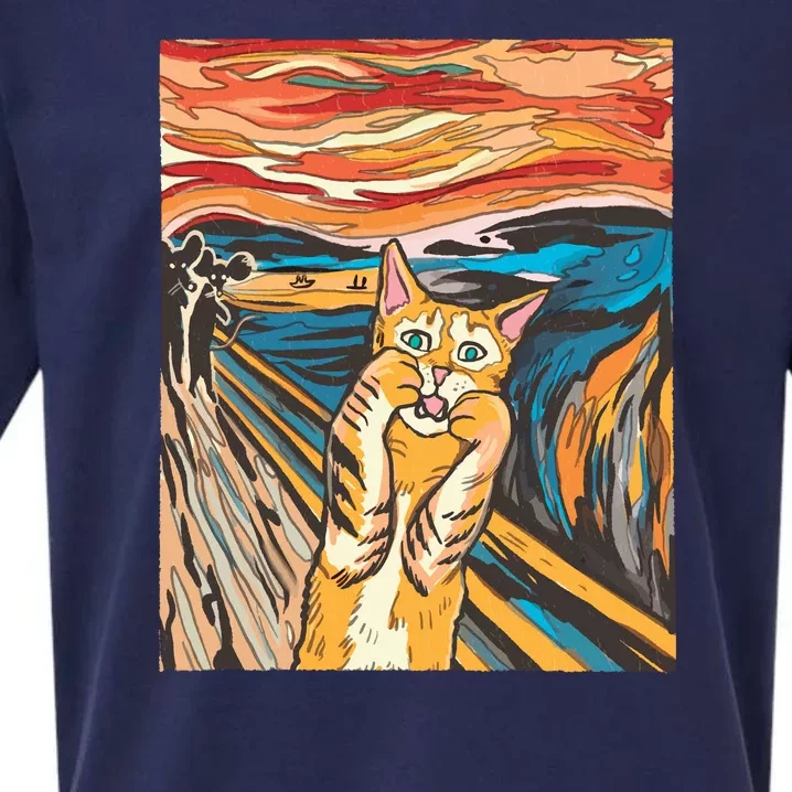 The Scream Parody Cat Sueded Cloud Jersey T-Shirt