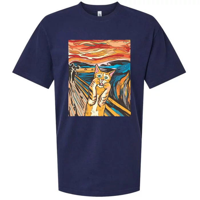 The Scream Parody Cat Sueded Cloud Jersey T-Shirt