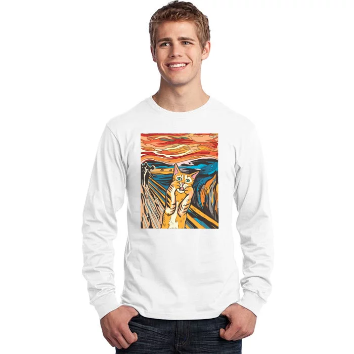 The Scream Parody Cat Tall Long Sleeve T-Shirt