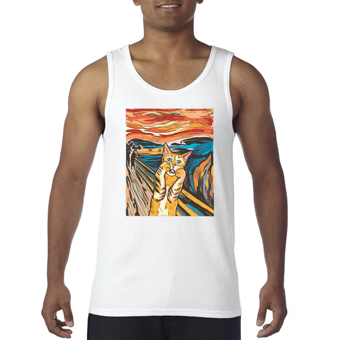 The Scream Parody Cat Tank Top